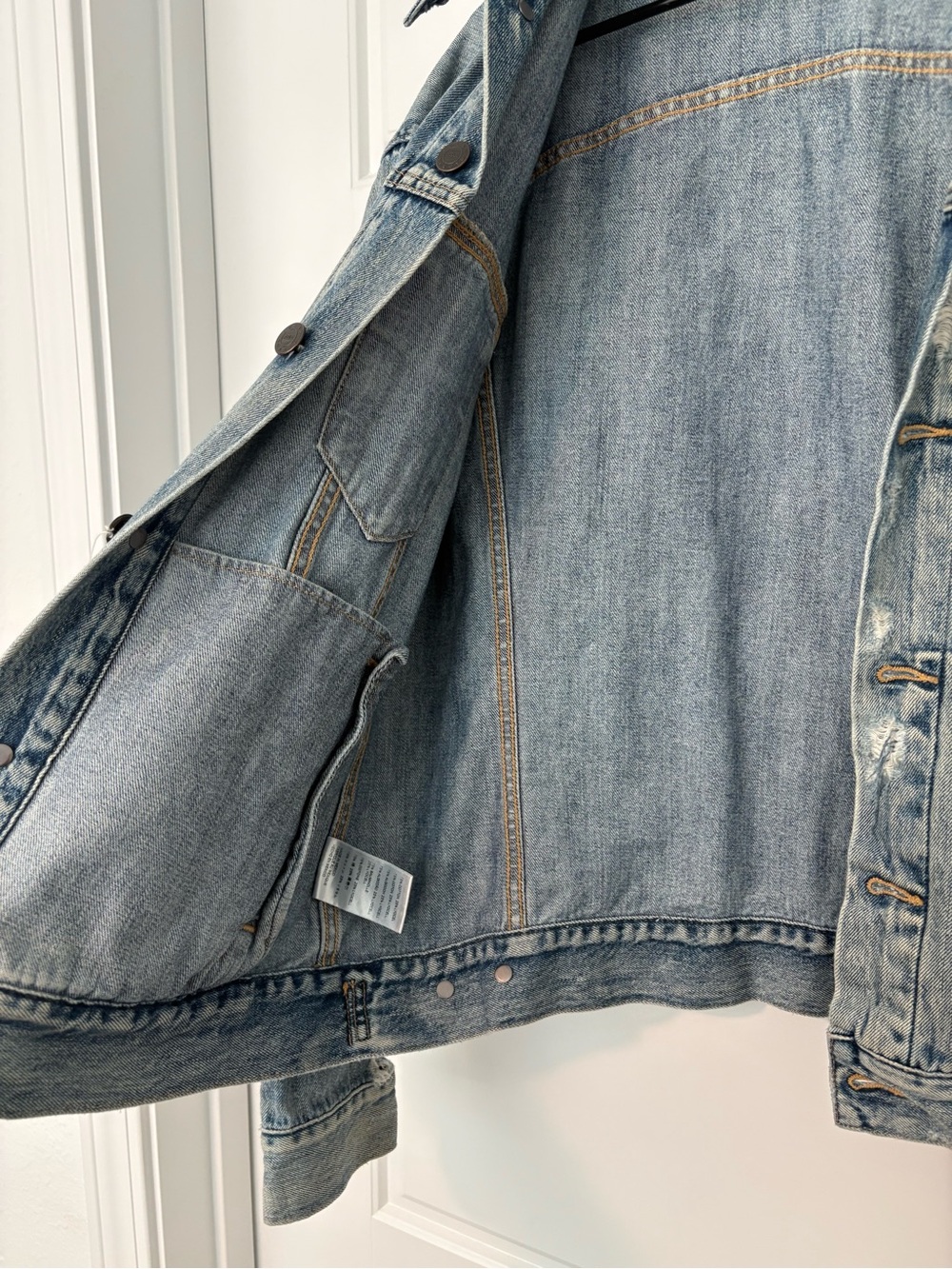 ABLE Light Blue Distressed Denim Jacket - Picture 6 of 7